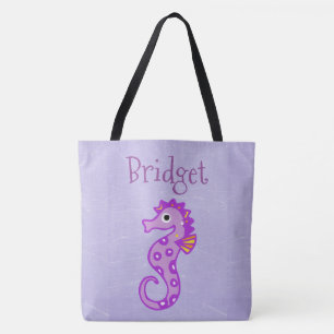 Tela Bolso personalizado Seahorse lindo bilateral de la