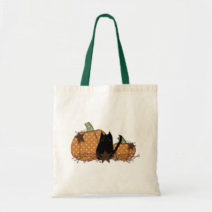 Tela Bolso primitivo del gato y de las calabazas
