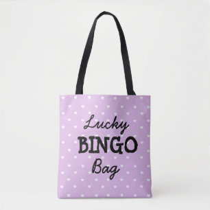 Tela Bolso PÚRPURA del BINGO de la buena suerte
