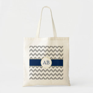 Tela Bolso rayado del monograma de Chevron del gris y