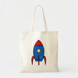 Tela Bolso retro de Rocket de espacio del dibujo