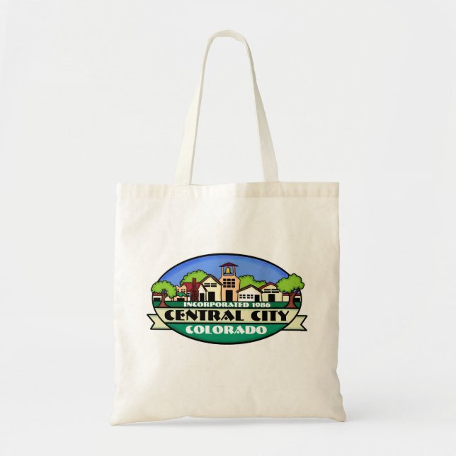 Tela Bolso reutilizable de la pequeña ciudad de (Frente)