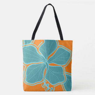 Tela Bolso reversible hawaiano de la playa del hibisco