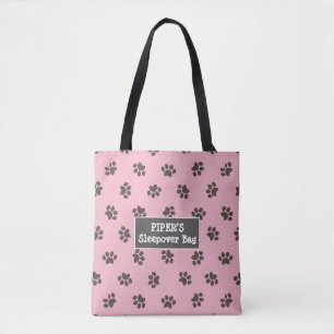 Tela Bolso Rosa Huellas de Pata de Perro