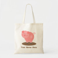 Bolso rosado del charco de fango del cerdo