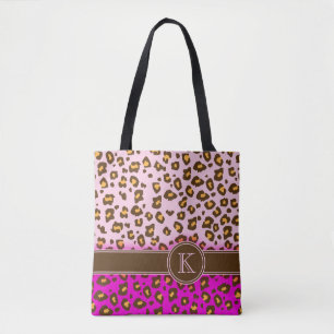 Tela Bolso rosado marrón del estampado de animales del