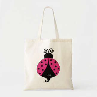 Tela Bolso rosado y negro del dibujo animado de la