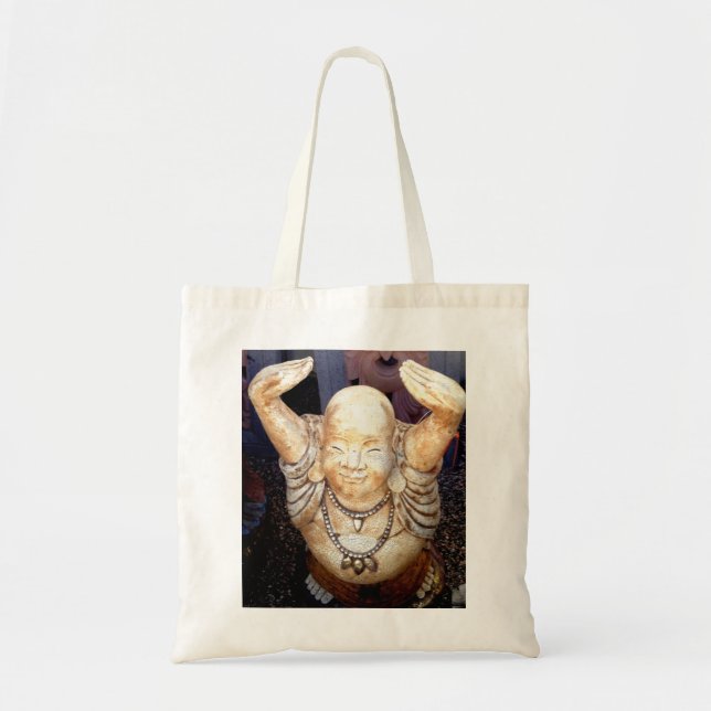 Tela bolso sonriente de buddha tote (Frente)