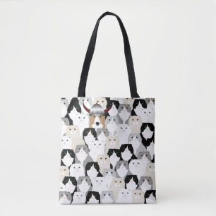 Tela Bolso Todo Cubierto de Gatos y Perros