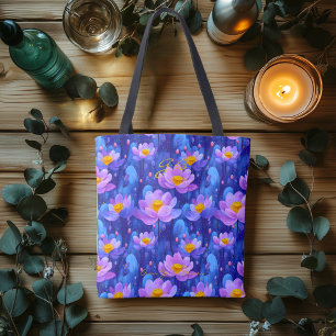 Tela Bolso Tot de Bienestar Flor de Loto Tranquila