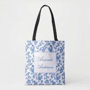 Tela Bolso Tot de Chinoiserie Azul y Blanco