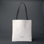 Tela Bolso Tot de Dama de Honor con Monograma Minimalis<br><div class="desc">Un regalo que llevarán a todas partes—literalmente. Este bolso toté de marfil con un monograma gris limpio es lo suficientemente espacioso para los elementos esenciales del día de la boda y lo suficientemente elegante para las tareas cotidianas. Un regalo personalizado para dama de honor que es tan práctico como hermoso....</div>