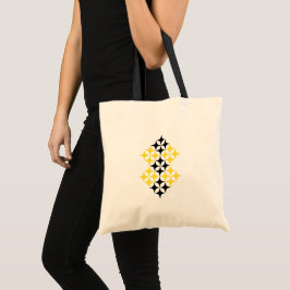 Tela Bolso Tot de Estrellas Negras y Amarillas