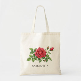 Tela Bolso Tot de Flor de Rosa Acuarela