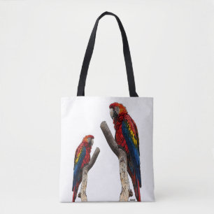 Tela Bolso Tot de Impresión Total Personalizado de Loro