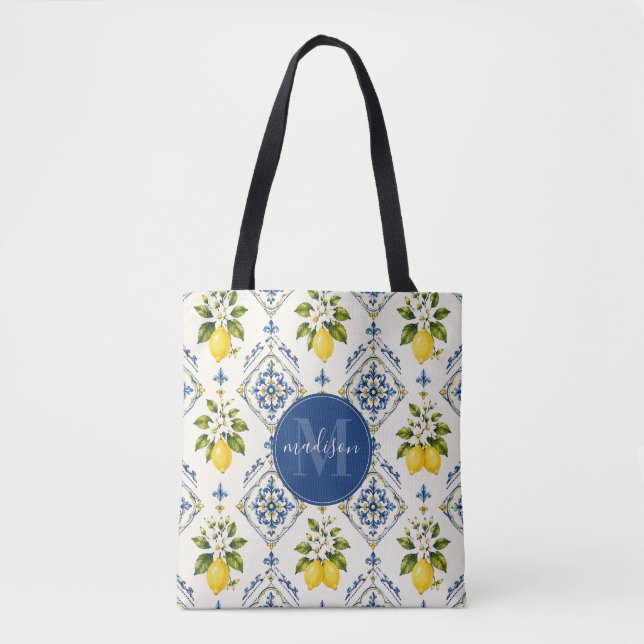 Tela Bolso Tot de Limones de Verano (Anverso)