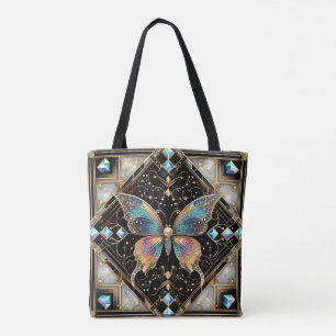 Tela Bolso Tot de Lujo Diamantes Mariposa Arcoíris