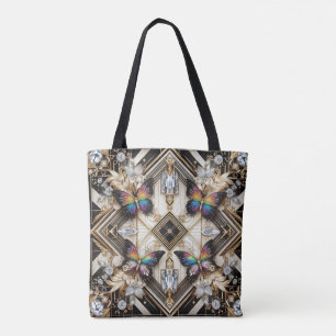 Tela Bolso Tot de Lujo Diamantes Mariposa Arcoíris