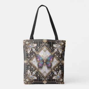 Tela Bolso Tot de Lujo Diamantes Mariposa Arcoíris