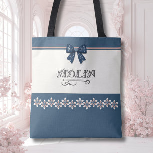 Tela Bolso Tot de Orquesta de Violín de Lazo Coqueto Az