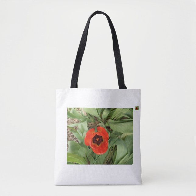 Tela Bolso Tot de Tulipán Rojo (Anverso)