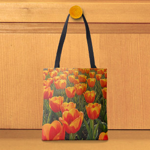 Tela Bolso Tot de Tulipanes Naranjas