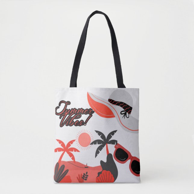 Tela Bolso tote blanco de vibra de verano (Anverso)