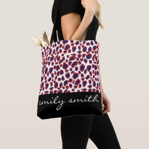 Tela Bolso tote con estampado de leopardo personalizado