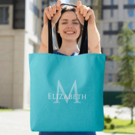 Tela Bolso Tote con inicial de nombre monograma moderno