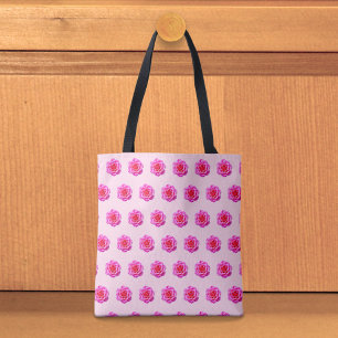 Tela Bolso tote con patrón sin fisuras de rosa rosa