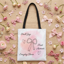 Bolso tote coquette rosa de acuarela personalizado