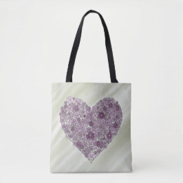 Tela Bolso Tote Corazón de Flores