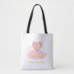 Tela Bolso tote corazón de loto sagrado