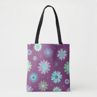Tela Bolso tote de arte con patrón floral moderno