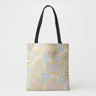 Tela Bolso tote de arte de línea y formas pastel modern
