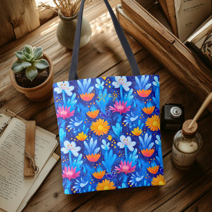 Tela Bolso Tote de Bienestar de Flores Silvestres Vibra
