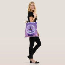 Bolso Tote de Bola de Nieve de Bruja Kawaii Púrpur
