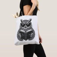 Bolso tote de búho de lectura celestial – Regalo p