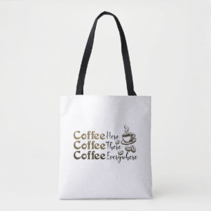 Tela Bolso Tote de Café en Todas Partes Elegante Reutil