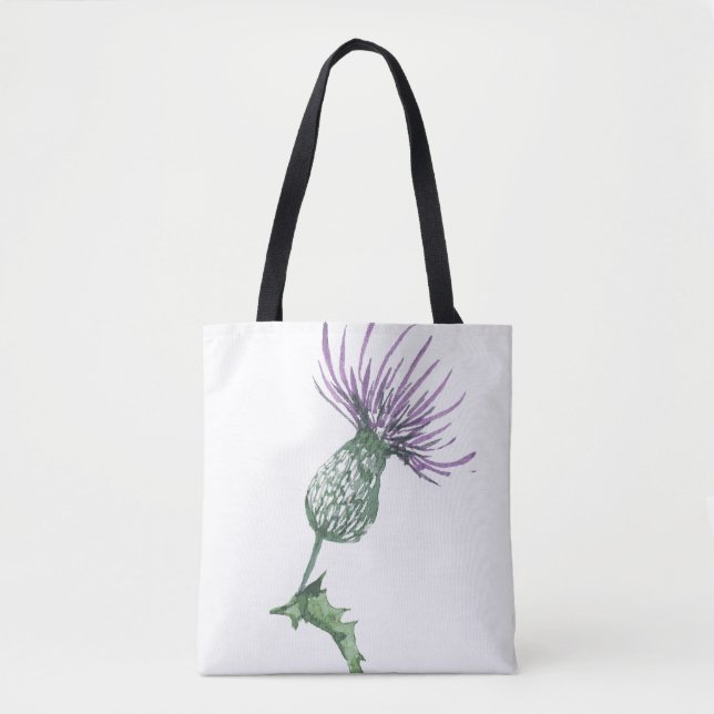 Tela Bolso Tote de Cardo Florido (Anverso)