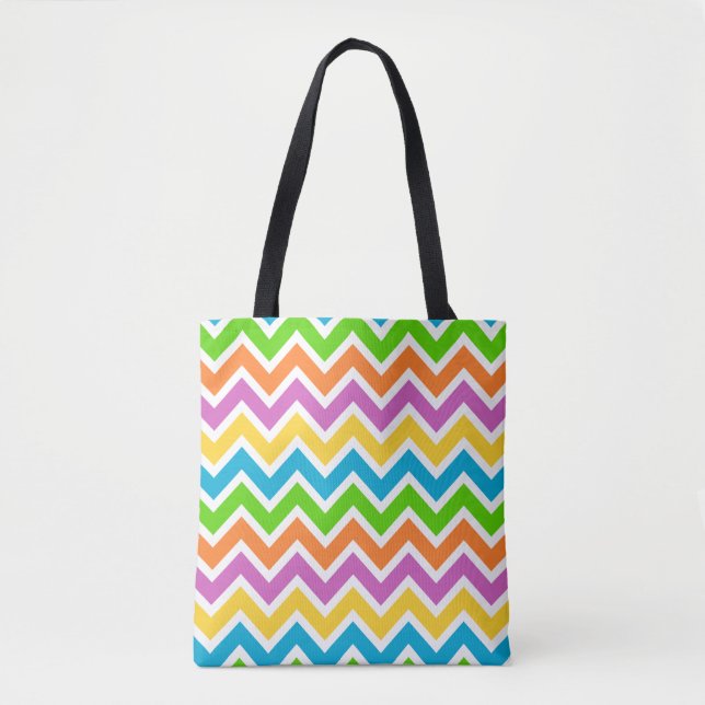 Tela bolso tote de chevron de primavera (Anverso)