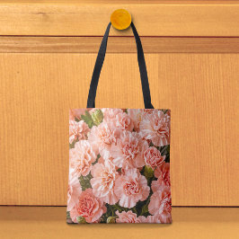 Tela Bolso tote de claveles rosa pálido