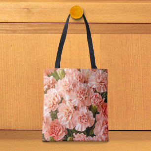 Tela Bolso tote de claveles rosa pálido