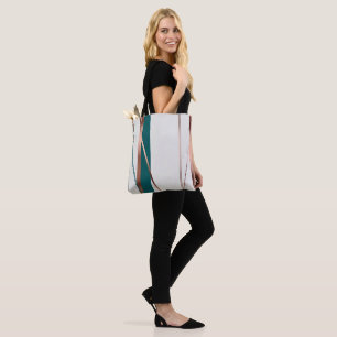Tela Bolso tote de cobre abstracto con acentos de azul