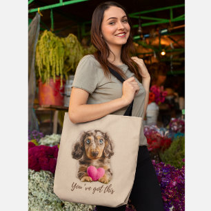 Tela Bolso Tote de Dachshund Adorable Tienes Esto Motiv
