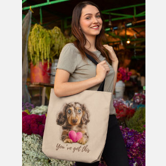 Tela Bolso Tote de Dachshund Adorable Tienes Esto Motiv