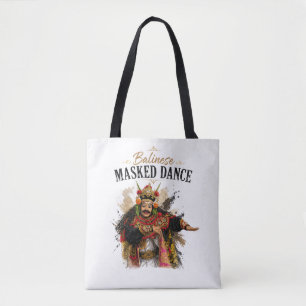 Tela Bolso Tote de Danza Enmascarada Balinesa