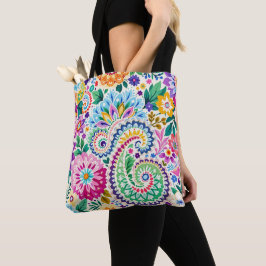 Tela Bolso tote de diseño paisley muy bonito