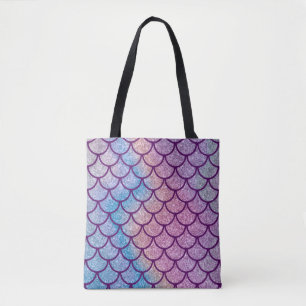 Tela Bolso tote de escamas brillantes de sirena