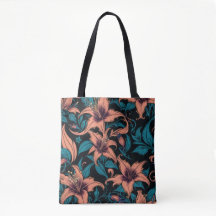 Bolso tote de flor de campanilla de romance oscuro